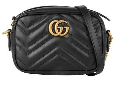 Marmont Camera Bag, &pound;850, Handbags, Black, Leather, Front view